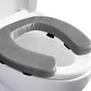 Toilet Seat Cushion with 2-inch High-Density Foam,Toilet Seat Riser-Suitable for Standard,Elongated Toilet Seats Commode Chairs Raised Toilet Seats(Grey)16x15"