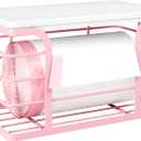 Small Grocery Bag Holder,Wall Mount Trash Bag Holder Dispenser with Bamboo Top,Suitable for Garbage Bags of 100 Rolls under 13 Gallons,Pink