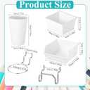 20 Pcs Pegboard Bins and Cups with Hooks and Loops, Peg Board Hooks Assortment Organizer, Pegboard Storage Arrangement Bin Kit, Peg Board Cup Holder for Garage Workshop Workbench, White