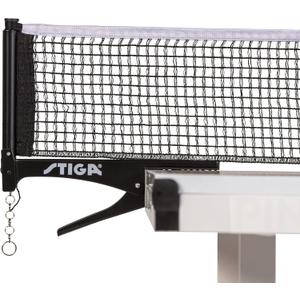 STIGA Premium Clipper 72 Regulation Table Tennis Net and Post Set with Easy Set Up and Spring Activated Clip, Black & White