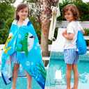 Joiedomi Shark Hooded Towels for Kids Soft 100% Cotton Kids Beach Towel 30" x 50" for 3-10 Years Boy Girl Beach Hooded Poncho Absorbent Pool Toddler Swim Bath Wrap