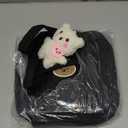 Small Diaper Bag Tote, Multifunction Bag with Silicone Pacifier Holder Case Travel Crossbody Handbag (Black)