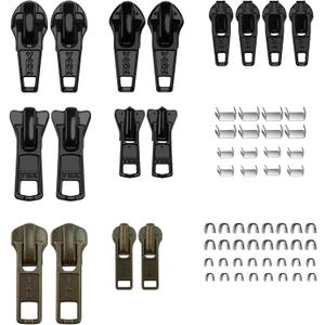 Zipper Repair Kit for YKK Metal, Molded Plastic & Coil Zippers, Compatible with YKK #3#5 Sizes,Replacement Sliders & Pulls for Clothing, Bags & Outdoor Gear