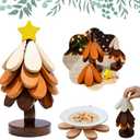 Wooden Tree Trivet for Hot Dishes,Natural Christmas Tree Trivets Set of 4,Tree Shape Trivet for Hot Pot Pans,Table Decor Coaster for Bowls Teapots Drinks Plates, Home Kitchen Decor