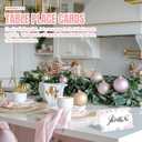 Whaline 100 Pcs Christmas Place Cards 4.7 x 3.1 Inch Winter Snowflake Pink Floral Tent Cards Watercolor Blank Table Name Sign for Xmas Holiday Party Table Setting Supplies
