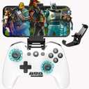 Bluetooth Controller for Switch/Mac/PC/Steam/Mobile Phone/iOS/Android//TV/iPad/Table/Apple Arcade MFi Games, switch pro controller wireless with Adjustable Dual Motion,Turbo,Macros,6-Axis,Wake Up for Black Myth: Wukong (Black) (Purple) (White Black with clip)