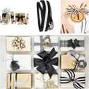 White and Black Grosgrain Stripe Ribbon Striped Trimming Patriotic Ribbon Belt Width 1inch for Clothing Embellishments Christmas Party Supplies 50 Yards (5 White 4 Black)