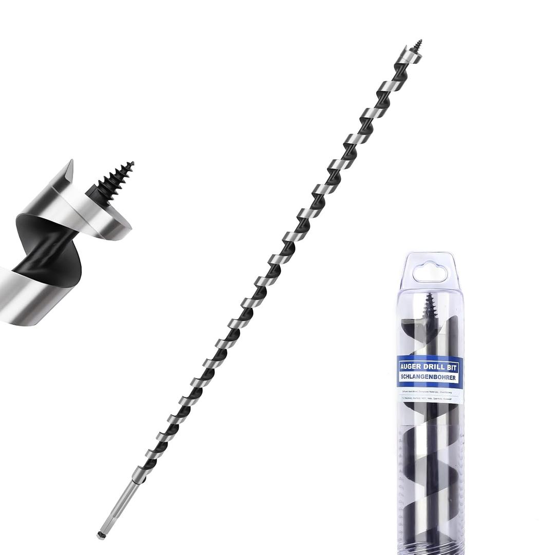 5/8 inch X 31.5 inch Auger Bit for Wood, 16x800mm Hex Long Auger Drill Bit for Wood, Hard Wood,Ship, Composite Materials, Drywall and DIY Projects