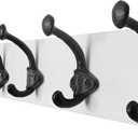 WEBI Rustic Coat Rack Wall Mount,35.43" Long 8 Cast Iron Coat Hooks Wall Mounted,Heavy Duty Wall Coat Hanger Hooks for Hanging Coats,Clothes,Jacket,Black on White