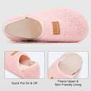 VIFUUR House Slippers for Women Men Slip on Indoor Barefoot Slipper Socks Fuzzy Cozy Sock Shoes for Home Bedroom Travel (Pink),  Size: 42/43