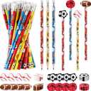 Chivao 36 Set Sports Pencils and Erasers for Kid Baseball Soccer Football Sports Theme Party Favors for Students Back to School Stationery Birthday Gift Supplies Rewards Teacher Prizes