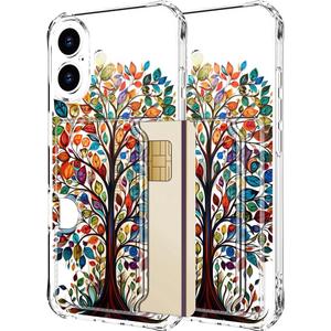 Hungo Compatible for iPhone 17 Case Wallet with Card Holder,Ultra Thin Slim Cute Designer Girly Skin Cases Protector with Airbag Bumper for Women Girls (Clear Ocean Beach Sunset)