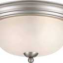 Joel Modern 2-Light Flush Mount Ceiling Light Fixture with Etched Glass Shade for Hallway, Entryway, Passway, Dining Room, Bedroom, Garage, Kitchen, Balcony, Living Room