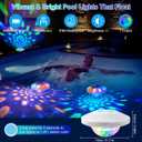TEPENAR Rechargeable Floating Pool Lights: Remote Control Pool Lights that Float with 6 Dynamic Lighting IP68 Waterproof RGB Upper and Lower Floating Lights for Hot Tub Pool Garden Party 1 Pack