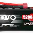 HOOVO 2S 7.4V 80C 5200mAh LiPo Battery Pack Hard Case with T Plug Connector for RC Buggy Vehicles Car Boats Trucks Duratrax