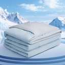 COHOME Cooling Comforter King/Cali King, Cooling Blanket for Hot Sleeper and Night Sweats, Cold Touch Fabric Absorbs Body Heat, Double-Sided Cool Design Soft Fluffy (Blue, (108"x90"))