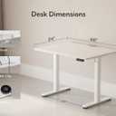 Claiks Electric Standing Desk, Adjustable Height Stand up Desk, 40x24 Inches Sit Stand Home Office Desk with Splice Board, White Frame/White Top