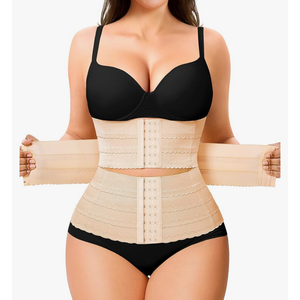 Nebility Waist Trainer for Women Corset Shapewear Tummy Control Segmented Waist Cincher Workout Girdle L