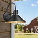 Exterior Barn Light, Outdoor Wall Lights for House, Front Porch Outdoor Wall Lighting Fixture, Modern Farmhouse Outside Sconce Lightin (Black, 1 Pack)