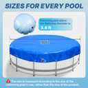 15'/18'/21'/24'Round Pool Cover for Above Ground Pools, Above Ground Pool Cover Kits with Pool Pillow, Pool Cover Weights, Wirerope & Rope Tensioner and Hooks, Pool Winter Cover Accessories