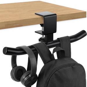 Geelin Bag Hook for Desk Table Heavy-Duty Backpack Hanger Clamp On Purse Holder Adjustable Under Desk Bag Hook for Headphones Handbag Hanger for Classroom Dorm Back to School(Black)