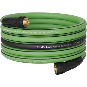 Giraffe Tools Garden Hose 5/8", Water Hose Heavy Duty, Flexible, Lightweight Hybrid Hose with Swivel Handle, 50ft Male to Female Fittings, Burst 600 PSI
