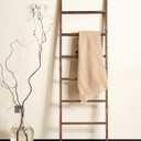 Blanket Ladder for The Living Room 6-Tier, Wooden Decorative Quilt Holder for Bed Room, Wall-Leaning Wood Towel Rack for Bathroom，Rustic Farmhouse Ladders for Display. (Washed Brown)