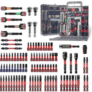 98Pieces 1/2 Impact Screwdriver Bits Set, Magnetic S2 Steel (Phillips/Slotted/Square/Torx/Hex/Security Torx) Driver Bits Tips,Impact Bit Holder and Nut Driver with Grey Storage Box Case