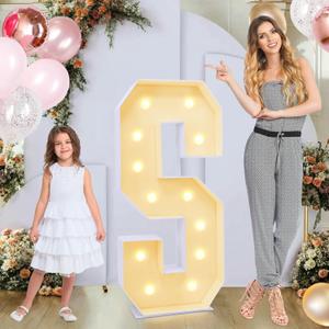 GGPL 4ft Marquee for Letters S, Large Light up Letters, Multifunctional Large Marquee for Letters 4 Feet Tall for Party Decorations, Letter Balloons, Wedding Decor, Proposal Decorations 