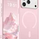 SUPFINE Magnetic for iPhone 17 Pro Case (Compatible with MagSafe)(Military Grade Drop Protection) Translucent Matte Shockproof with Anti-Fingerprint Phone Cover,Light Pink