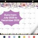 2 x Desk Calendar 2025-2026, 18 Months Calendar Runs until Dec 2026 - Large 17" x 12" Desktop/Wall Monthly Calendar for Home School, or Office - Vintage Floral