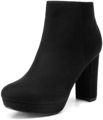 DREAM PAIRS Women's Stomp High Heel Ankle Boots 5 1/2
