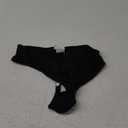 Kepblom Women's Thong Rave Bottoms High Waisted Bikini Bottom High Cut Panties for Dance Festival (Medium, Black)