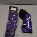 Soccer Shin Guards and Socks Kids Youth Lightweight Soccer Pads Defender with Ankle Protection Ski Shin Guards Football Equipment for Age 4-14 Toddler Boys Girls Teens (Small, Purple)