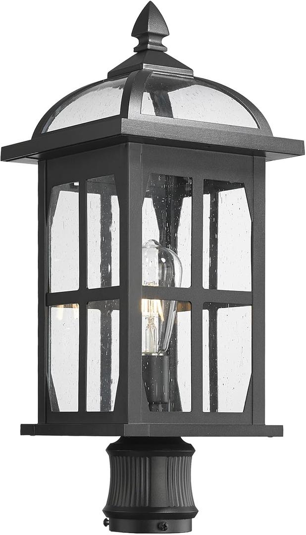 Darkaway Large Outdoor Post Lights Lamp Posts Outdoor Lighting, 21.7inch Waterproof Aluminum Post Lights Exterior Light Fixtures with Glass,Overside Fence Pole Lights for Porch Yard Patio Garage