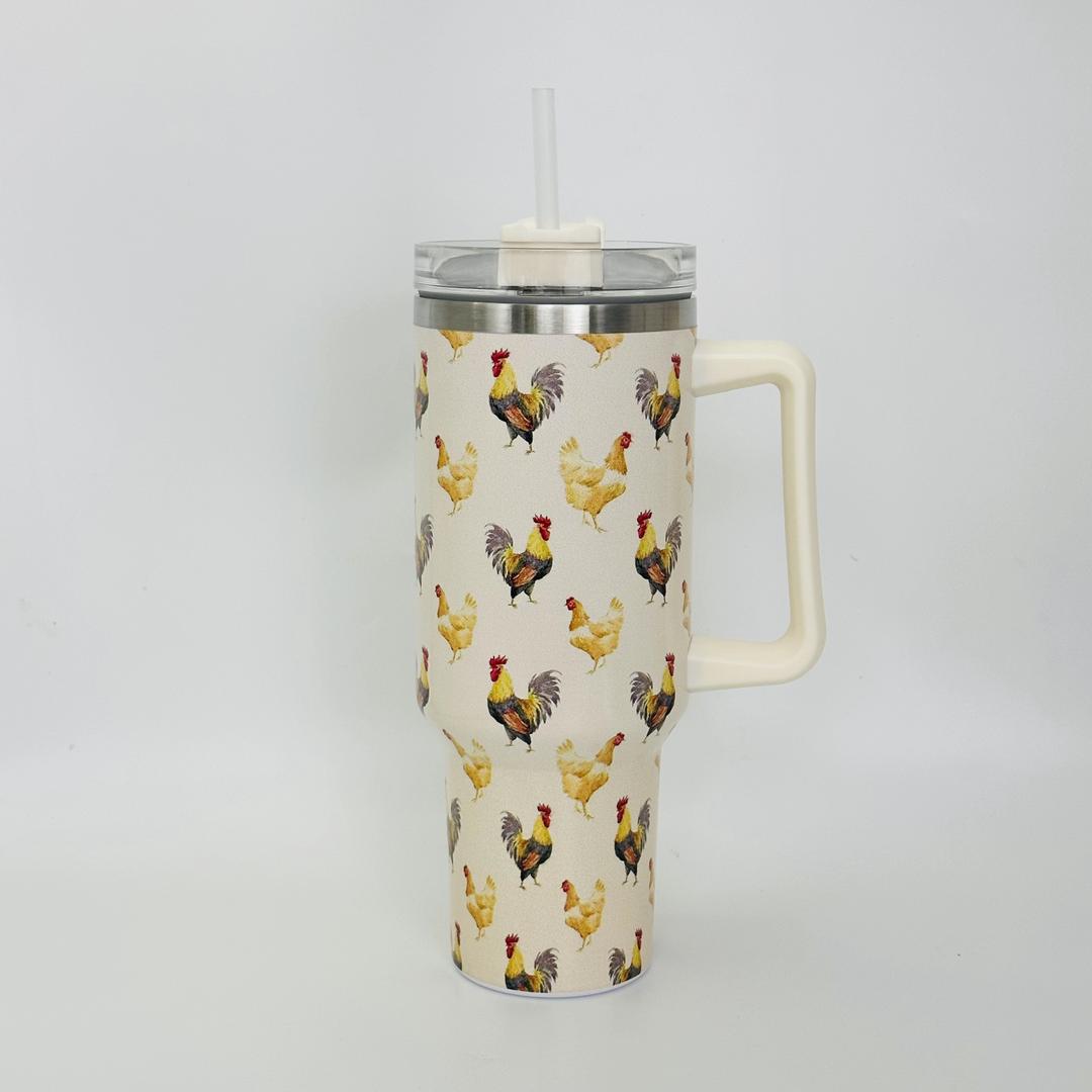 Tumbler, Chicken Design. Size: 10 inches