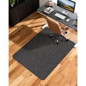 Office Chair Mat for Hardwood Floor, 35.4" x 55" Non-Slip Desk Computer Chair Mat, PVC Floor Mat for Rolling Chair, Heavy Duty Wood/Tile Floor Protector Desk Rug for Home Office, Black