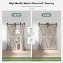 70" Bifold Sliding Barn Door Hardware Track Kit,Side Mounted Black Spoke Wheel Roller,Smoothly and Quietly,Assembly Easy,Fit Four 16.5" Bi-Folding Doors (Door Not Included)