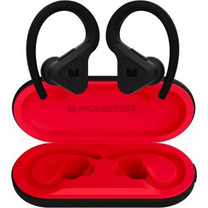 Monster DNA Fit Wireless Bluetooth Earbuds - Noise Cancelling Earbuds with Wireless Charging Case & Built-in Microphone, Water Resistant Bluetooth Headphones & Ear Buds (Regular, Black)