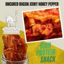 Pork Barrel BBQ Honey Pepper Bacon Jerky - Uncured Snacks, Slow Cooked Bacon, Nitrate and Nitrite Free, Gluten Free Protein Snack, 2 oz - Pack of 3
