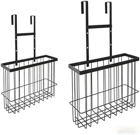 2 Pack Cabinet Door Organizer, Houseware Over the Cabinet Door Organizer, Kitchen Aluminum Foil Organizers for Cutting Board, Baking Sheet, Foil, Plastic Wrap, Kitchen Organizers and Storage, Black