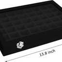 Vicoter Velvet Jewelry Tray 48 Compartments Jewelry Display Organizer with Transparent Cover Rings, Earrings, Necklaces, Pendants Storage Box for Girls, Wives, Mothers, Women