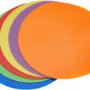 Juvale 6-Pack Round Poly Vinyl Dots for Classroom Floor, Colorful Rubber Dots for Gym Class, Versatile Non-Slip Carpet Spot Markers for Sports Active Park, Playground & Athletics - 9 Inch
