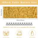 6 Pcs Mustard 35 x 120 Inches Long Cheesecloth Table Runner 10FT Runner for Tables Gauze Fabric Boho Table Runner Decoration Rustic Semi Sheer Runner for Wedding Baby Shower Birthday Party (Mustard)