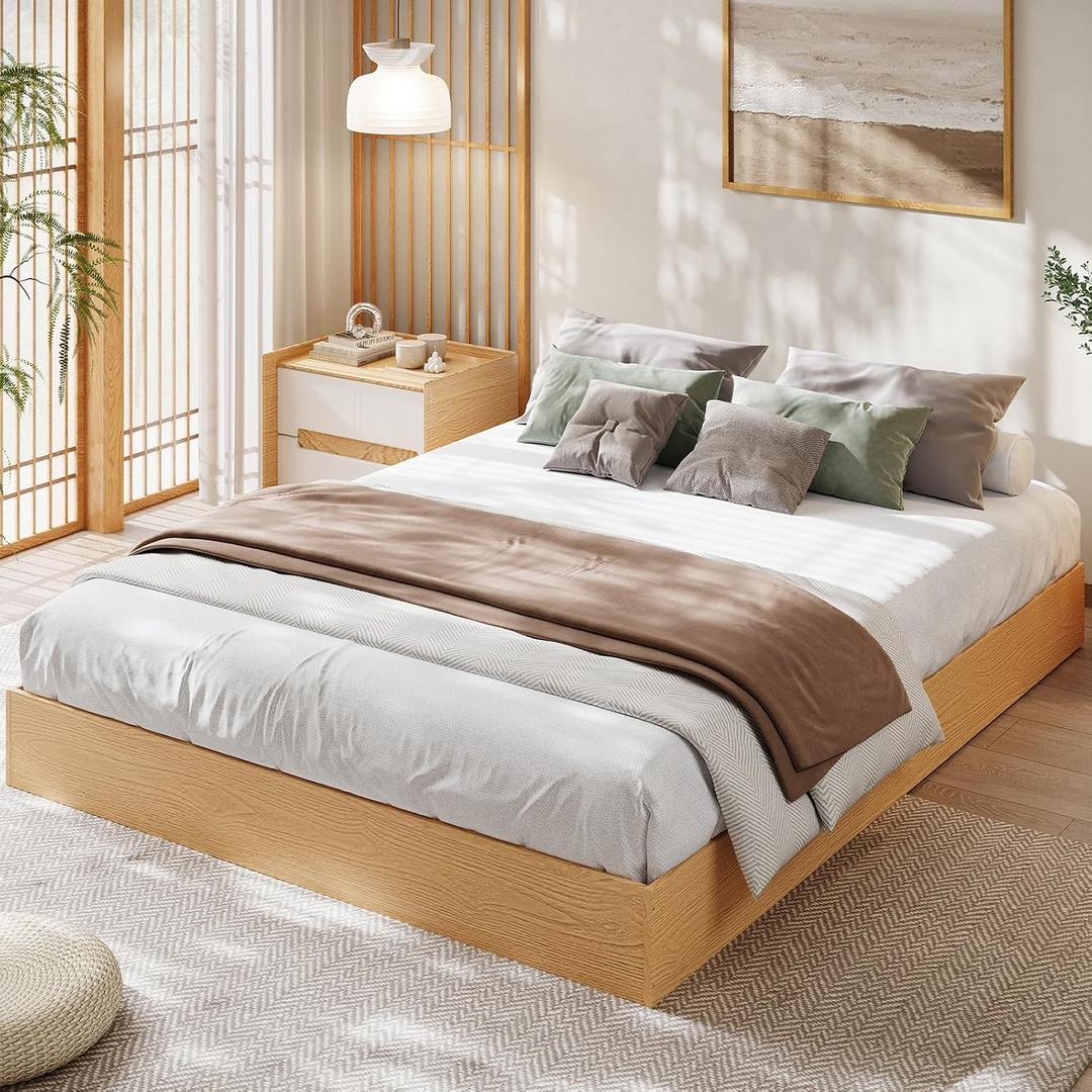 Garvee Wood Platform Bed Frame, Twin XL Low Profile Bed Frame