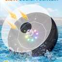 3.5W Solar Fountain,Upgraded 100% Glass Panel Solar Bird Bath Fountain with 2000mAh Battery,7 Color RGB LED Lights & 6 Nozzles,Solar Fountain for Bird Bath,Garden, Pond, Pool, Outdoor Decor(Black)