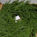 24 Inch Christmas Wreath for Front Door, Norfolk Pine Wreath for Home Porch Window Wall Farmhouse Decor Indoor Outdoor, Green Wreath Christmas Decor Wreath, Inner Ring Size 8 Inch