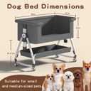 Bedside Dog Bed, Cosleeper Pet Dog Bed with Removable Washable Cushion Adjustable Height, Extension for Human Bed for Small & Medium Puppy & Cat