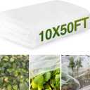 10x50FT Mosquito Netting,Garden Mesh Ultra Fine Plant Netting Barrier for Garden Protection,Mosquito Mesh Screen for Protect Vegetables Fruits from Birds Bugs (White)