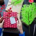 20 Pcs Christmas Tree Topper 14.9'' Lime Green Furry Tree Picks 7'' Red Berry Stems Christmas Ornament for Xmas Topper Wreath Vase Filler Home Decorations Supply Gift